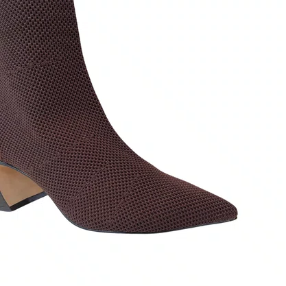 Bota Carrano Feminina Cano Curto Knit Dark Brown