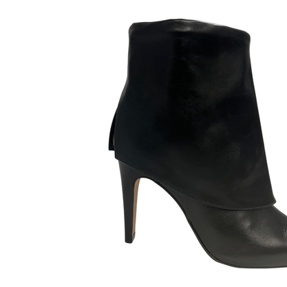 Bota Carrano Feminina Capa Bico Fino Preta Couro