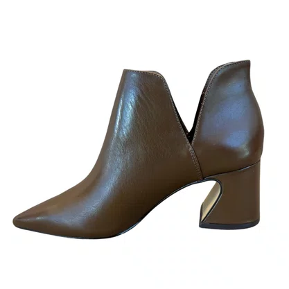 Bota Carrano Feminina Salto Wave Marrom Couro
