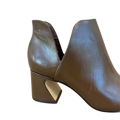 Bota Carrano Feminina Salto Wave Marrom Couro