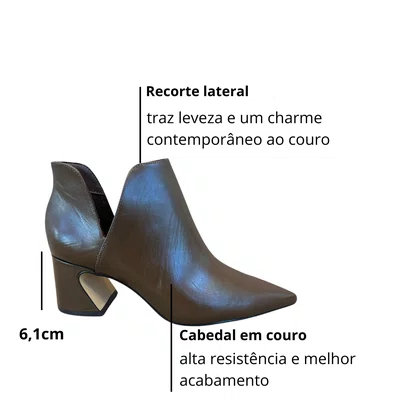 Bota Carrano Feminina Salto Wave Marrom Couro