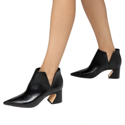Bota Carrano Feminina Salto Wave Preto Couro
