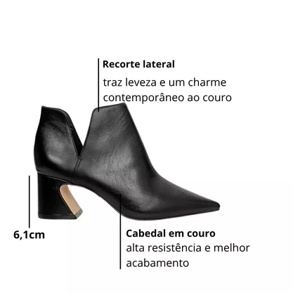 Bota Carrano Feminina Salto Wave Preto Couro
