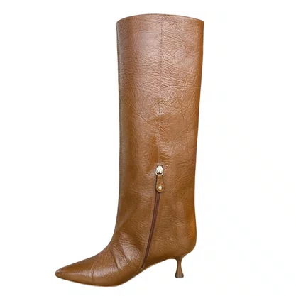 Bota Cecconello Feminina Cano Longo Cinamon Couro