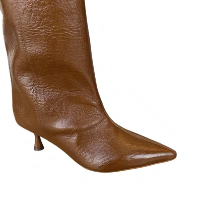 Bota Cecconello Feminina Cano Longo Cinamon Couro