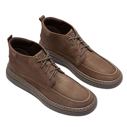 Bota Democrata Grid Masculina Grid Castanho Tabaco Couro 