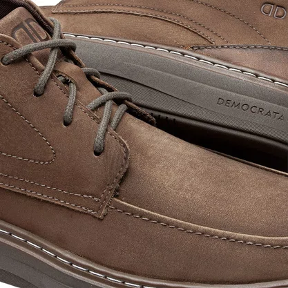 Bota Democrata Grid Masculina Grid Castanho Tabaco Couro 