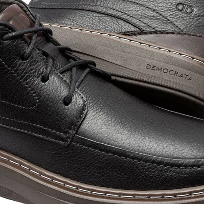 Bota Democrata Grid Masculina Grid Preto Couro