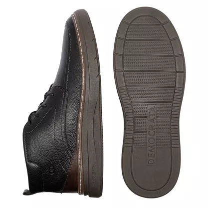 Bota Democrata Grid Masculina Grid Preto Couro