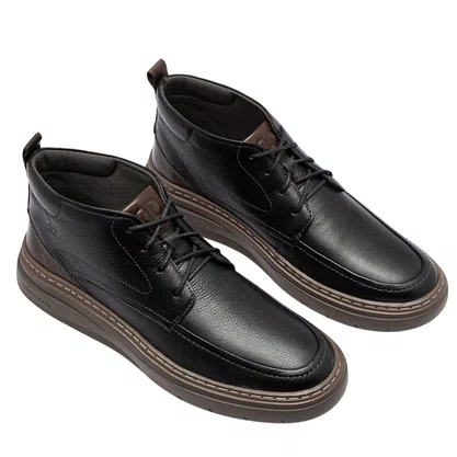 Bota Democrata Grid Masculina Grid Preto Couro
