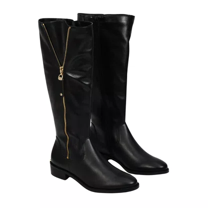 Bota Jorge Bischoff Feminina Cano Alto Preto Couro