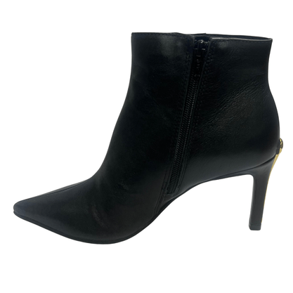 Bota Jorge Bischoff Feminina Cano Baixo Preto Couro