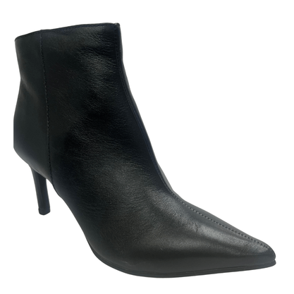 Bota Jorge Bischoff Feminina Cano Baixo Preto Couro