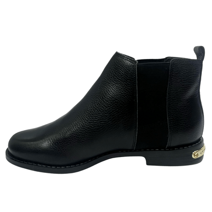 Bota Jorge Bischoff Feminina Cano Baixo Preto Couro