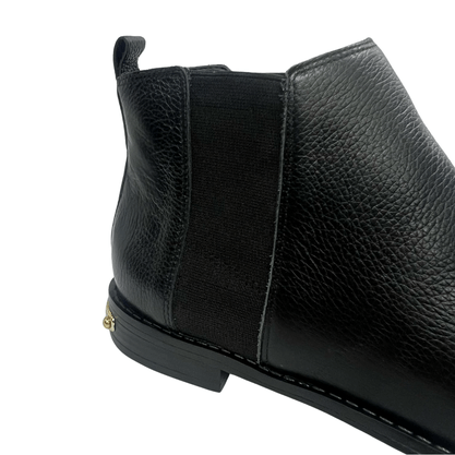 Bota Jorge Bischoff Feminina Cano Baixo Preto Couro