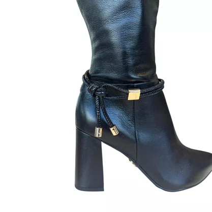 Bota Jorge Bischoff Feminina Cano Longo Preta Couro