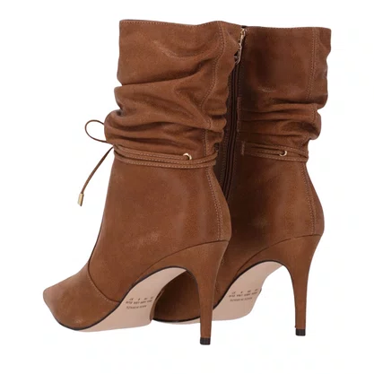 Bota Lua da Lua Feminina Cano Curto Canela Couro