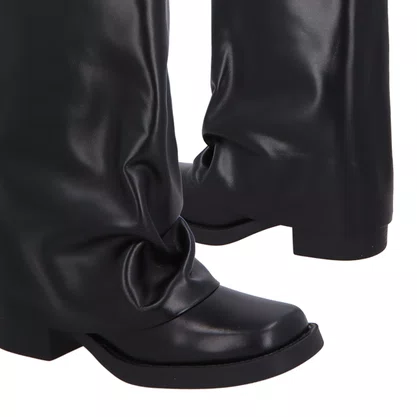 Bota Luiza Barcelos Feminina Cano Alto Sobreposto Couro