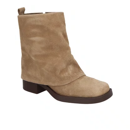 Bota Luiza Barcelos Feminina Cano Curto Sobreposto Fendi Couro Camurça