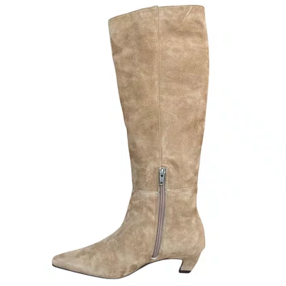 Bota Luiza Barcelos Feminina Cano Longo Fendi Couro Camurça