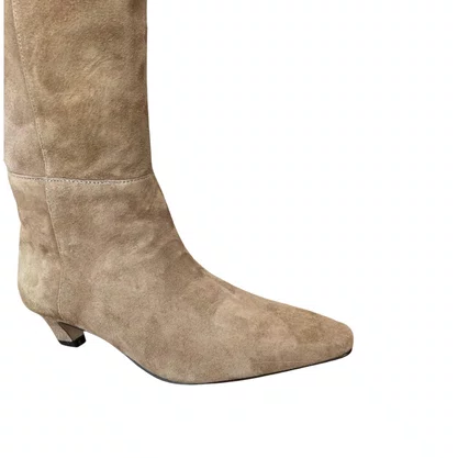 Bota Luiza Barcelos Feminina Cano Longo Fendi Couro Camurça