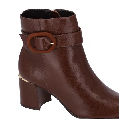 Bota Luz da Lua Feminina Cano Baixo Trufa Couro