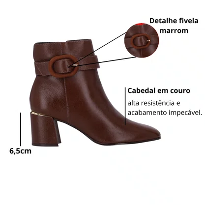 Bota Luz da Lua Feminina Cano Baixo Trufa Couro