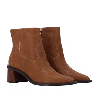 Bota Luz da Lua Feminina Cano Curto Canela Couro