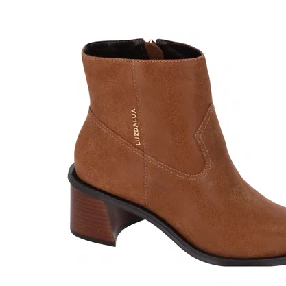 Bota Luz da Lua Feminina Cano Curto Canela Couro