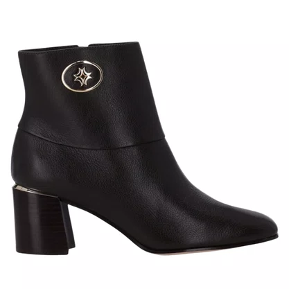 Bota Luz da Lua Feminina Cano Curto Couro Preta