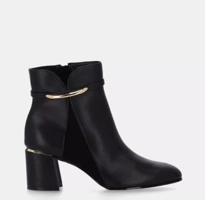 Bota Luz da Lua Feminina Cano Curto Preto Couro