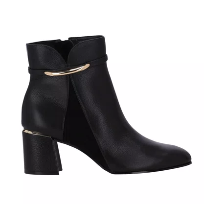 Bota Luz da Lua Feminina Cano Curto Preto Couro