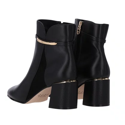 Bota Luz da Lua Feminina Cano Curto Preto Couro