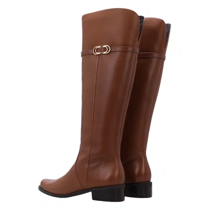 Bota Luz da Lua Feminina Cano longo Ambar Couro