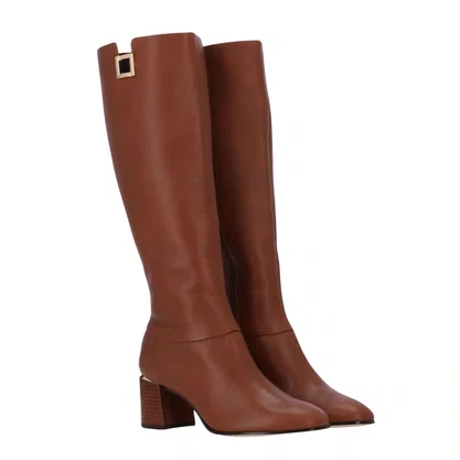 Bota Luz da Lua Feminina Cano Longo Ambar Couro