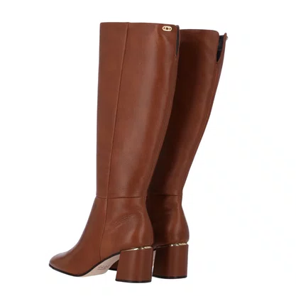 Bota Luz da Lua Feminina Cano Longo Arenito Canela Couro
