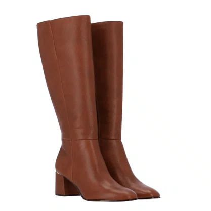 Bota Luz da Lua Feminina Cano Longo Arenito Canela Couro