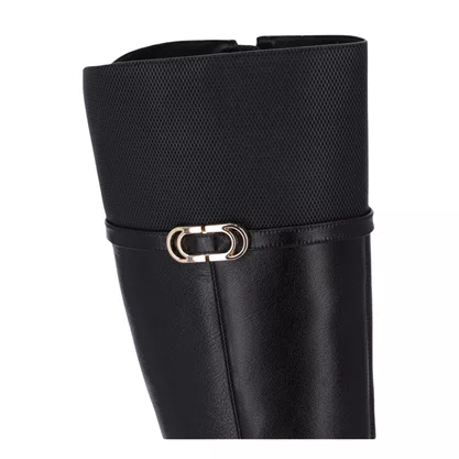Bota Luz da Lua Feminina Cano longo Preta Couro