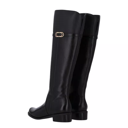 Bota Luz da Lua Feminina Cano longo Preta Couro