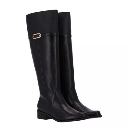 Bota Luz da Lua Feminina Cano longo Preta Couro