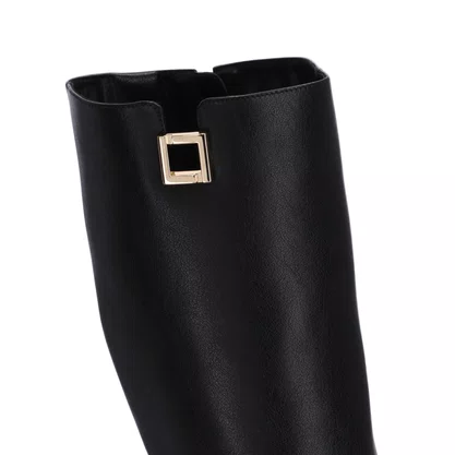 Bota Luz da Lua Feminina Cano Longo Preto Couro