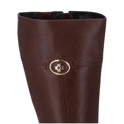 Bota Luz da Lua Feminina Cano Longo Trufa Couro