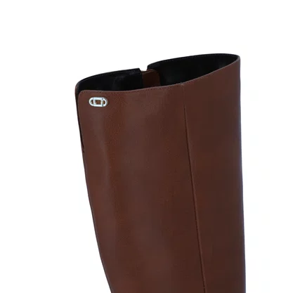 Bota Luz da Lua Feminina Cano Longo Trufa Couro