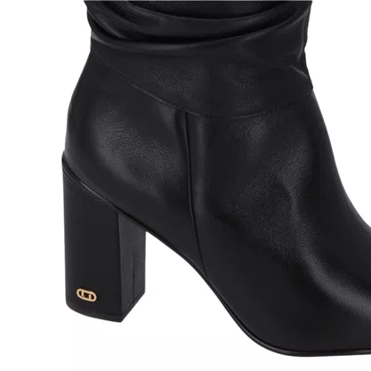 Bota Luz da Lua Feminina Cano Médio Preto Couro