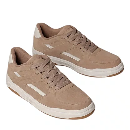 Tênis Calvin Klein Masculino Layers Caqui Couro Camurça 