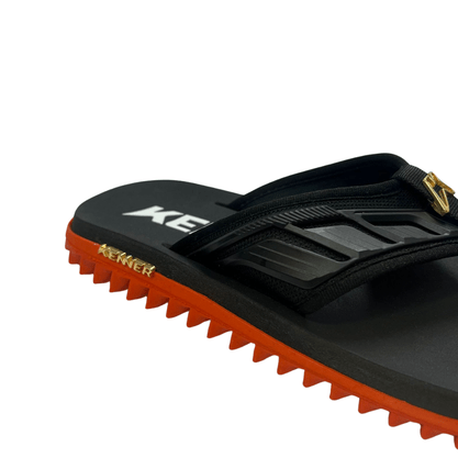 Chinelo Kenner Masculino Kivah Laranja Preto