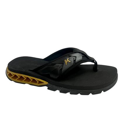 Chinelo Kenner Masculino Rakka Preto Dourado Preto