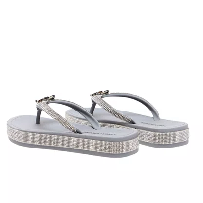 Chinelo Lança Perfume Feminino Flatform Brilhos Prata