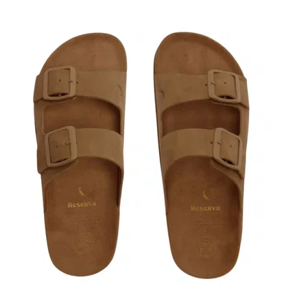 Chinelo Reserva Francisco Masculino Camel Nobuck