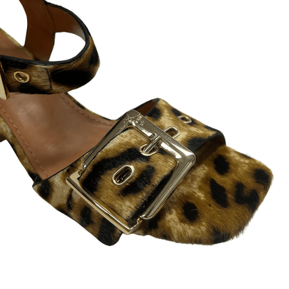 Sandála Jorge Bischoff Feminina Onça Animal Print Couro 